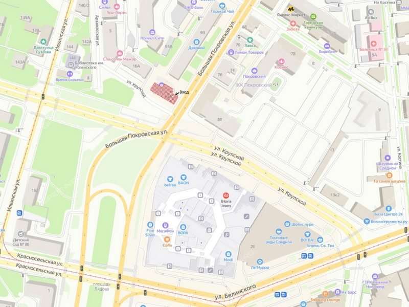 помещение под торговую площадь на Крупской ул., д.14