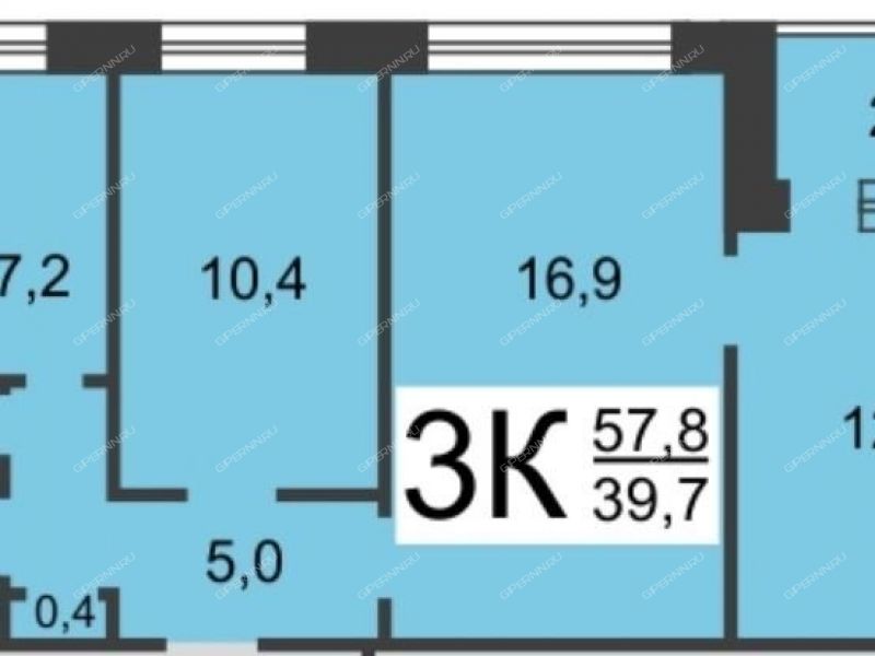 трёхкомнатная квартира на улице Героев Космоса дом 52