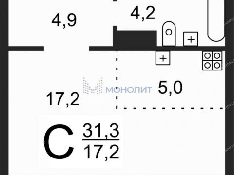 kvartira-studiya-prosp-gagarina-d-101-k2 фото