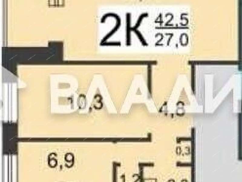 двухкомнатная квартира на улице Строкина дом 8