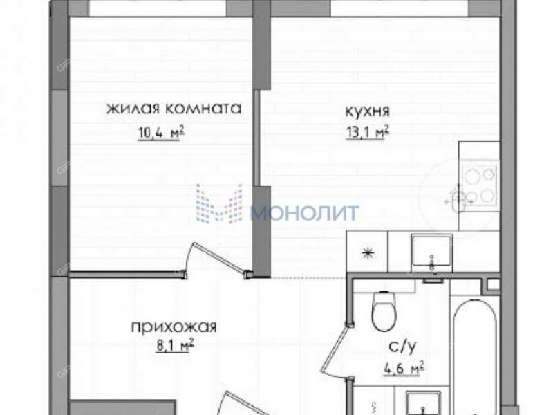 однокомнатная квартира на улице 40 лет Октября