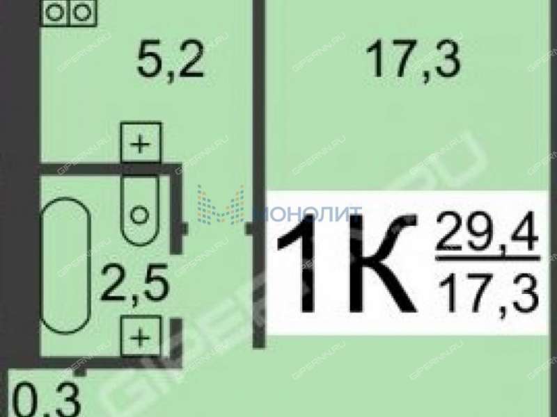 однокомнатная квартира на улице Профинтерна дом 7А
