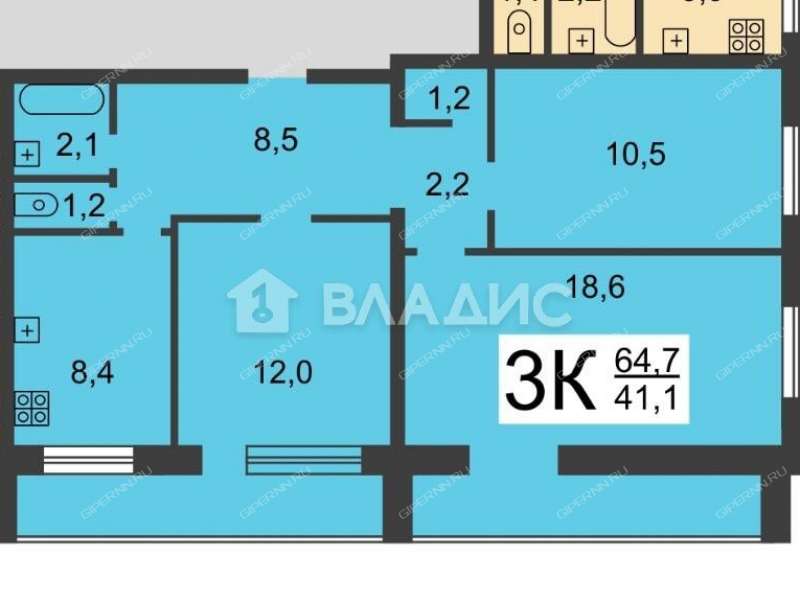 трёхкомнатная квартира на Трудовой улице дом 6