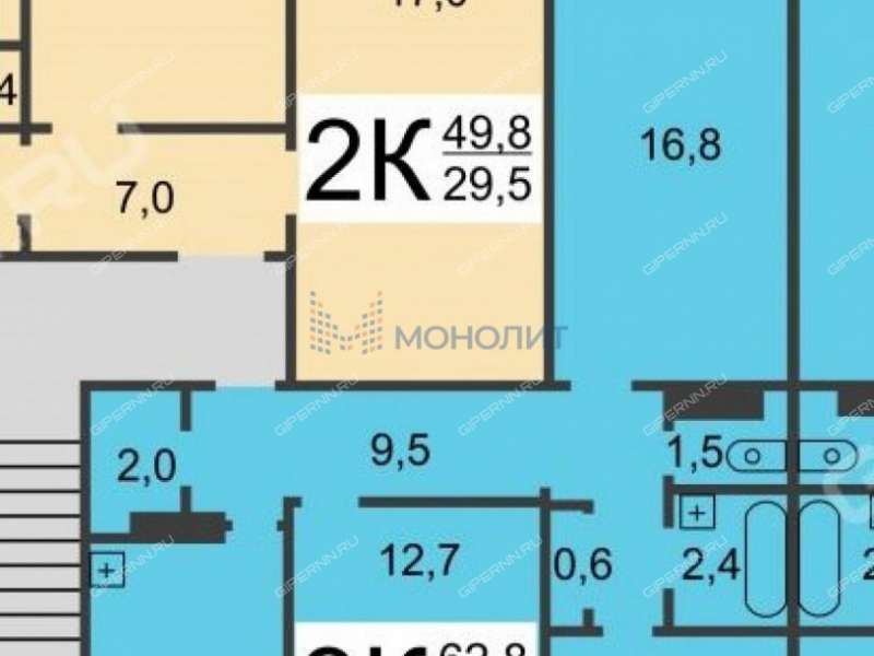 трёхкомнатная квартира на улице Верхнепечёрская дом 5