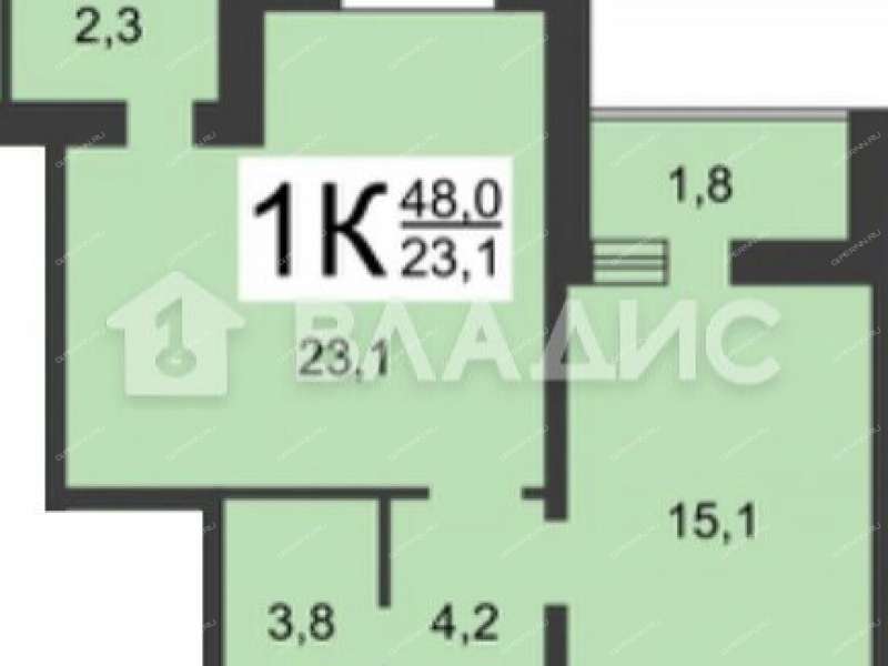 однокомнатная квартира на Казанском шоссе дом 5