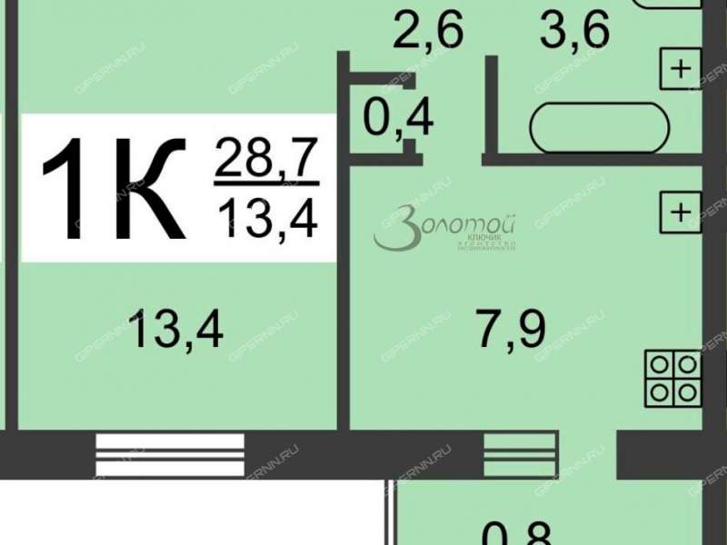 однокомнатная квартира на улице Александра Люкина дом 5