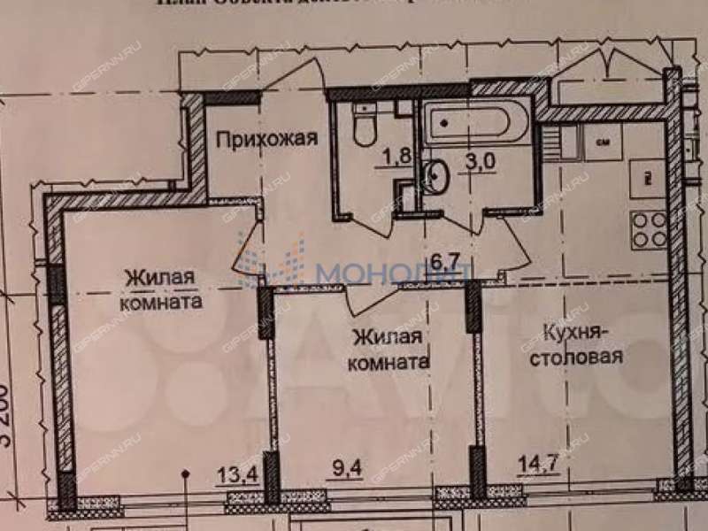 двухкомнатная квартира на улице Новокузнечихинская дом 5