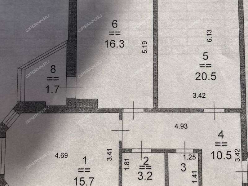 двухкомнатная квартира на улице Нижне-Печерская дом 15