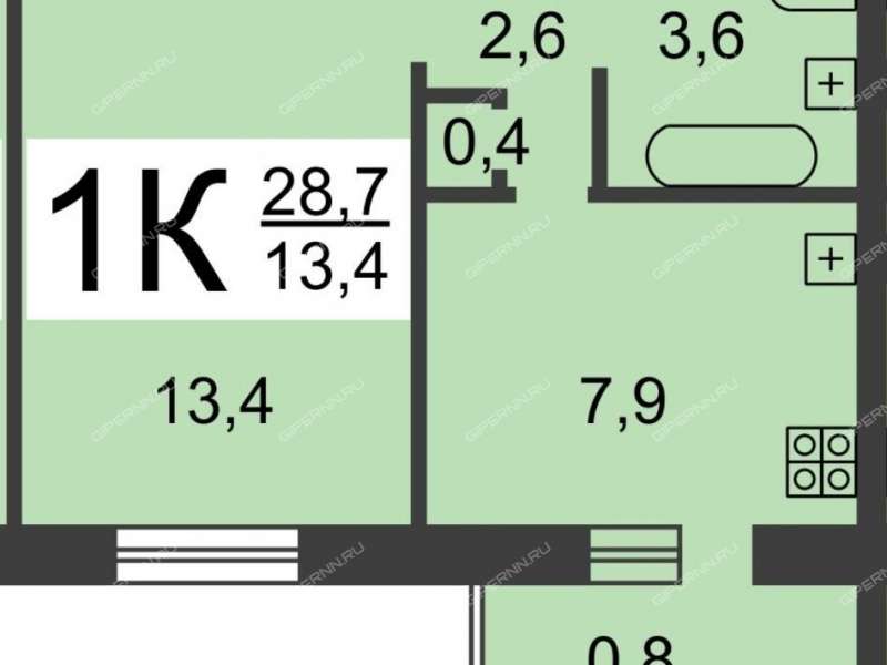 однокомнатная квартира на улице Александра Люкина дом 5