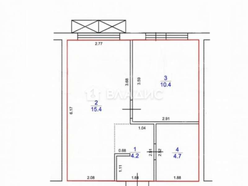 однокомнатная квартира на улице Небесная дом 1 деревня Утечино