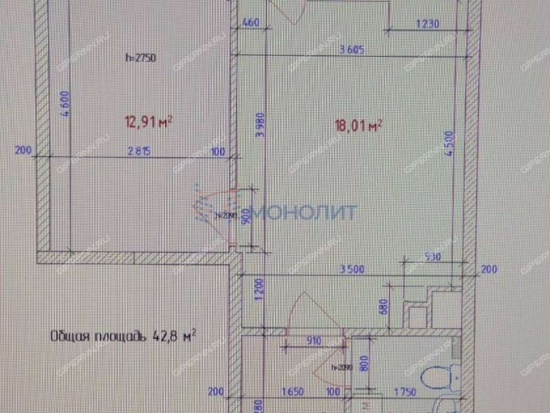 однокомнатная квартира на Академической улице дом 15 деревня Афонино