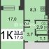 однокомнатная квартира на улице Культуры дом 11 к1